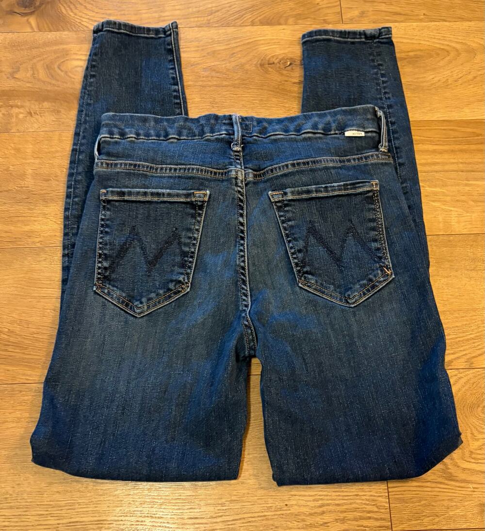 MOTHER High Waisted Looker Jeans 28 Teaming Up Skinny 1321-104 Dark Wash